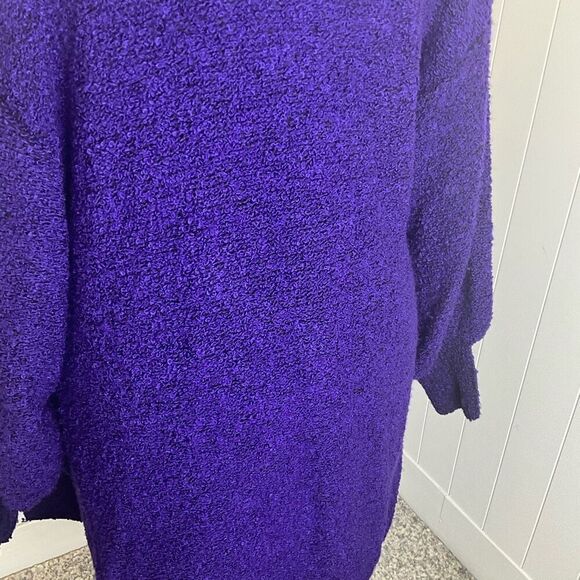 Vintage 80s Focal Point Women’s 1X 16W-18W Plus Acrylic Purple Cardigan Sweater - Picture 10 of 15